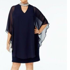 Xscape Embellished Cocktail Dress - Navy 14W